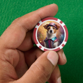 ジャックラッセル鮮やかの衣装 ポーカーチップ