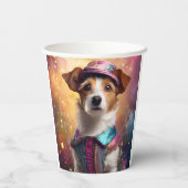 ジャックラッセル鮮やかの衣装 紙コップ (裏面)