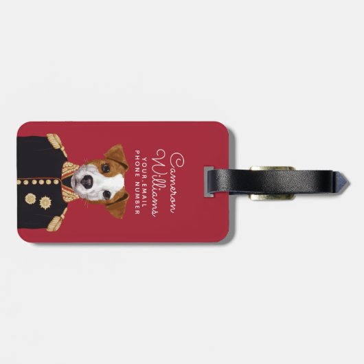 ジャックラッセル|大尉はあなたの名前を加えます ラゲッジタグ (裏面横)