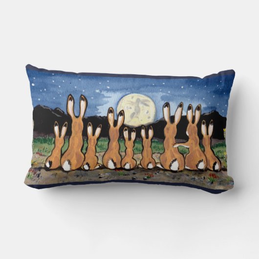 ジャックラビットムーンサウスウェストアクセント装飾用クッション ランバークッション (裏面)