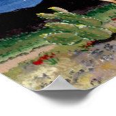 ジャックラビットラビットファミリーデザートムーンナイトポスター ポスター (角)