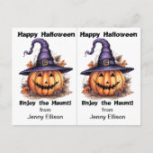 ジャックランタンウィッチスクールパーティーハロウィンカード ポストカード (正面)