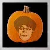 ジャックランタンカリガリ顔ハロウィンカボチャ ポスター (正面)