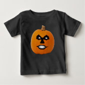 ジャックランタンシニスター顔ハロウィンカボチャ ベビーTシャツ (正面)