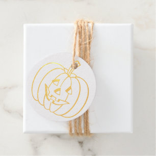 ジャックランタンパンプキン顔おもしろいかわいいハロウィーン フェイバータグ