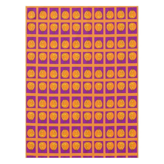 ジャックランタンパープルとオレンジのテーブルクロス テーブルクロス (正面)