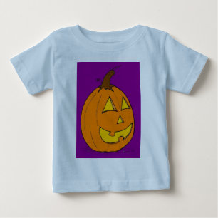 ジャックランタンパープル乳児Tシャツ ベビーTシャツ