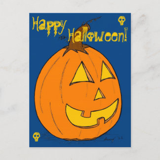 ジャックランタンブルー「ハッピーハローウィン」ポストカード ポストカード