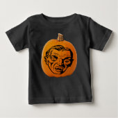 ジャックランタンヴァンパイア顔ハロウィンカボチャ ベビーTシャツ (正面)