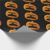 ジャックランタン不幸な顔、ハロウィンカボチャ ラッピングペーパー (角)