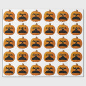 ジャックランタン不幸な顔、ハロウィンカボチャ ラッピングペーパー (フラット)