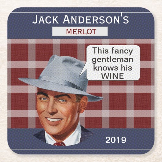 ジャックワインコ素晴らしースター スクエアペーパーコースター (正面)
