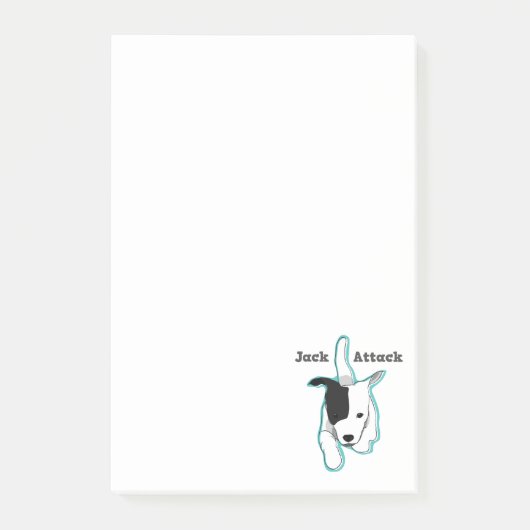 "ジャック攻撃"のジャックラッセルテリアのポスト・イット ポストイット (正面)
