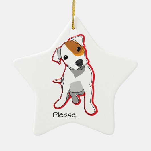 ジャック甘いラッセルの子犬は""飾ります セラミックオーナメント (正面)