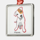 ジャック甘いラッセルの子犬は""飾ります メタルオーナメント (左)