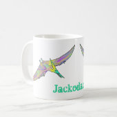 ジャック・オダクカラフルチル・プテロダクチル恐竜の名前 コーヒーマグカップ (正面左)