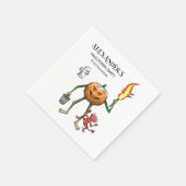 ジャック・オランタンでトリックまたはトリート スタンダードカクテルナプキン (角)