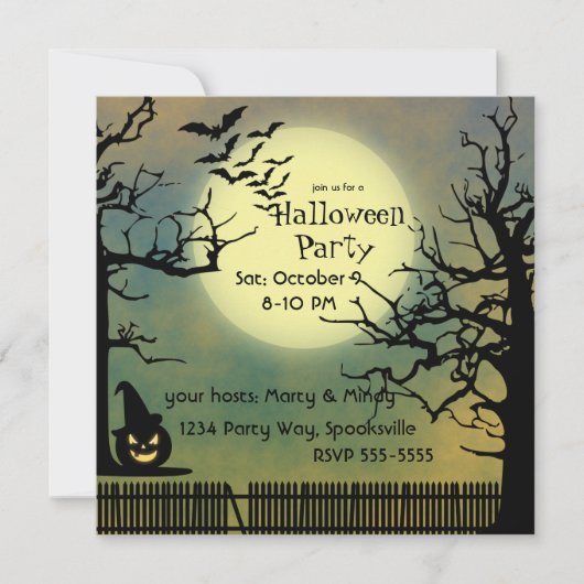 ジャック・オランタンと満月の霧の夜 招待状 (正面)