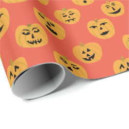 ジャック・オランタンハロウィンカボチャ柄ギフト ラッピングペーパー