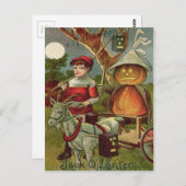 ジャック・オランタンパンプキンヤギ満月 ポストカード (正面/裏面)