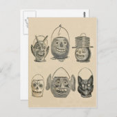 ジャック・オランタン黒猫ヴィンテージ灯 ポストカード (正面/裏面)