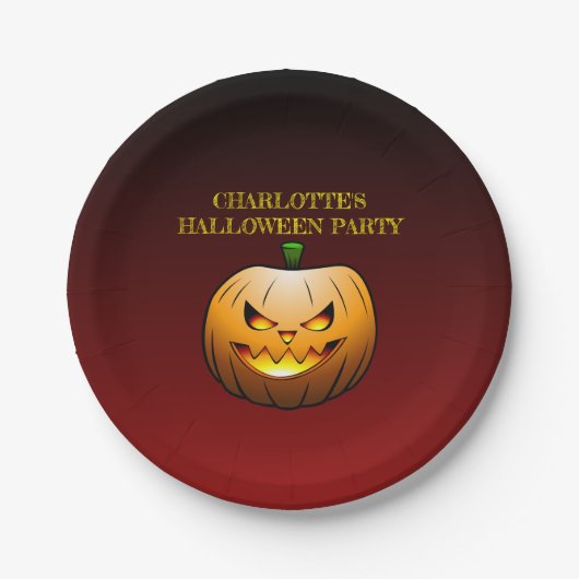 ジャック・オランタン・ハロウィーン ペーパープレート (正面)