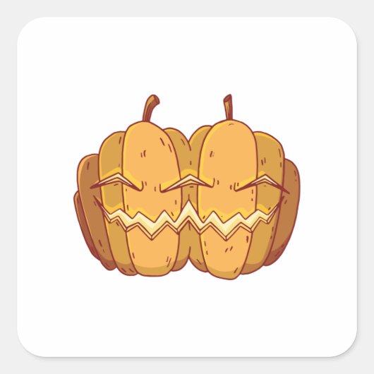 ジャック・オー・ランタン・ハロウィンデザイン スクエアシール (正面)
