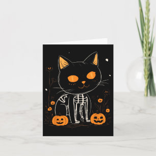 ジャック・オー・ランタン ハロウィン スケルトン かわいい ネコ カード