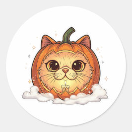 ジャック・オ・ペルシア語 – ペルシャ猫顔ハロウィーン ラウンドシール
