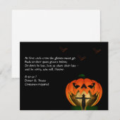 ジャック・オ・ランタンとカカシのハロウィンパーティー 招待状 (正面/裏面)