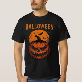 ジャック・オ・ランタンとコウモリのクラシック・ハロウィン Tシャツ