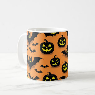ジャック・オ・ランタンとコウモリのハロウィン コーヒーマグカップ
