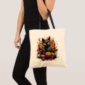 ジャック・オ・ランタンと黒猫のハロウィン トートバッグ (正面(商品))