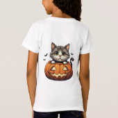 ジャック・オ・ランタンのかわいい子猫 🎃 Tシャツ (裏面)
