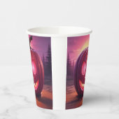 ジャック・オ・ランタンのカップを照らす目 紙コップ (左)