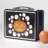 ジャック・オ・ランタンのカボチャと闇の中の眼球 メタルランチボックス (インサイチュ)
