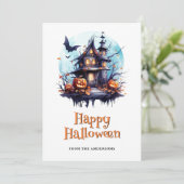 ジャック・オ・ランタンのコウモリ幽霊のハロウィンカード シーズンカード (スタンド正面)