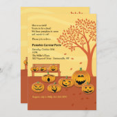 ジャック・オ・ランタンのハロウィーン招待状を切り分けよう 招待状 (正面/裏面)