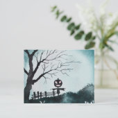 ジャック・オ・ランタンのヘッドハロウィン付きカカシ シーズンポストカード (スタンド正面)