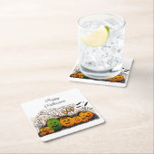 ジャック・オ・ランタンのラインアップクール スクエアペーパーコースター (インサイチュ)