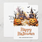 ジャック・オ・ランタンの墓場ハロウィンカード シーズンカード (正面/裏面)