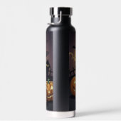 ジャック・オ・ランタンの緑のアイハロウィーンの魔女 ウォーターボトル (右面)