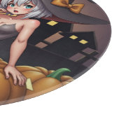 ジャック・オ・ランタンの緑のアイハロウィーンの魔女 カッティングボード (角)