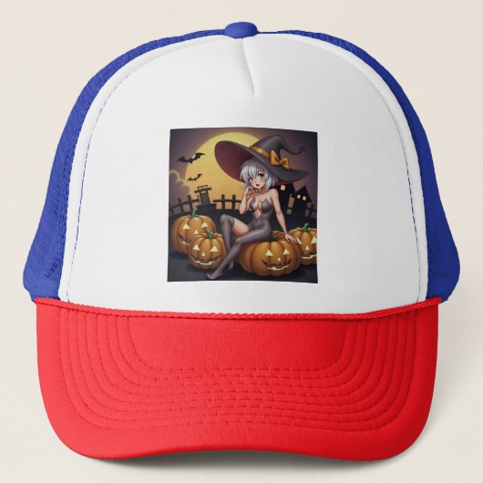 ジャック・オ・ランタンの緑のアイハロウィーンの魔女 キャップ (正面)