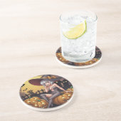 ジャック・オ・ランタンの緑のアイハロウィーンの魔女 コースター (側面)