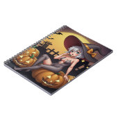ジャック・オ・ランタンの緑のアイハロウィーンの魔女 ノートブック (左側)