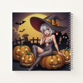 ジャック・オ・ランタンの緑のアイハロウィーンの魔女 ノートブック (裏面)