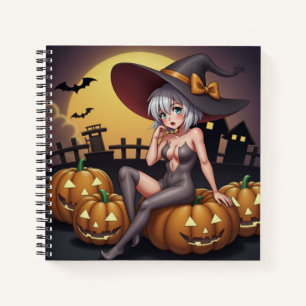 ジャック・オ・ランタンの緑のアイハロウィーンの魔女 ノートブック
