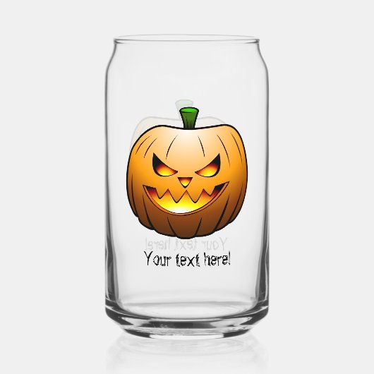 ジャック・オ・ランタンはハロウィンの準備ができています ガラス缶 (正面)
