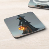 ジャック・オ・ランタンを持つ魔女 コースター (左側)
